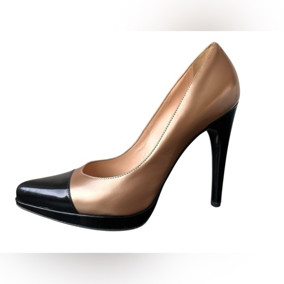 Casadei Shimmer Gold & Black Two Tone Pump Heels - Picture 6 of 16